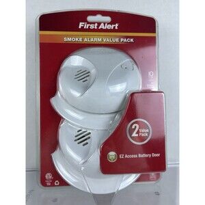First Alert Ionization Smoke Alarm 2-Pack Battery Operated Slide-Out Drawer NOS